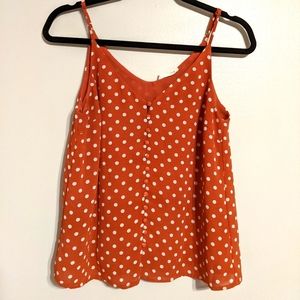 Flowy polka dot tank top
